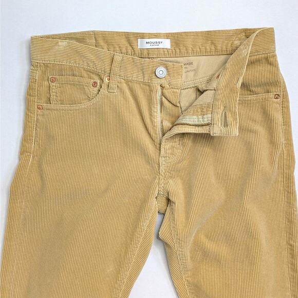 MOUSSY VINTAGE Ailey Corduroy Pants 27 Slim Ankle Tan Khaki Japan Cotton - Picture 5 of 11